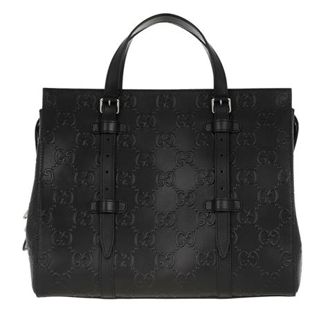 black gucci monogram handbag|gucci black embossed bag.